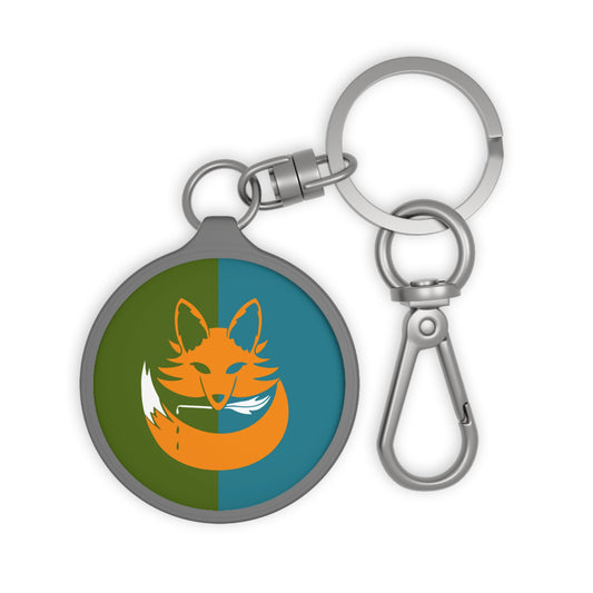 Fox with Quill Keyring Tag (Customizable)