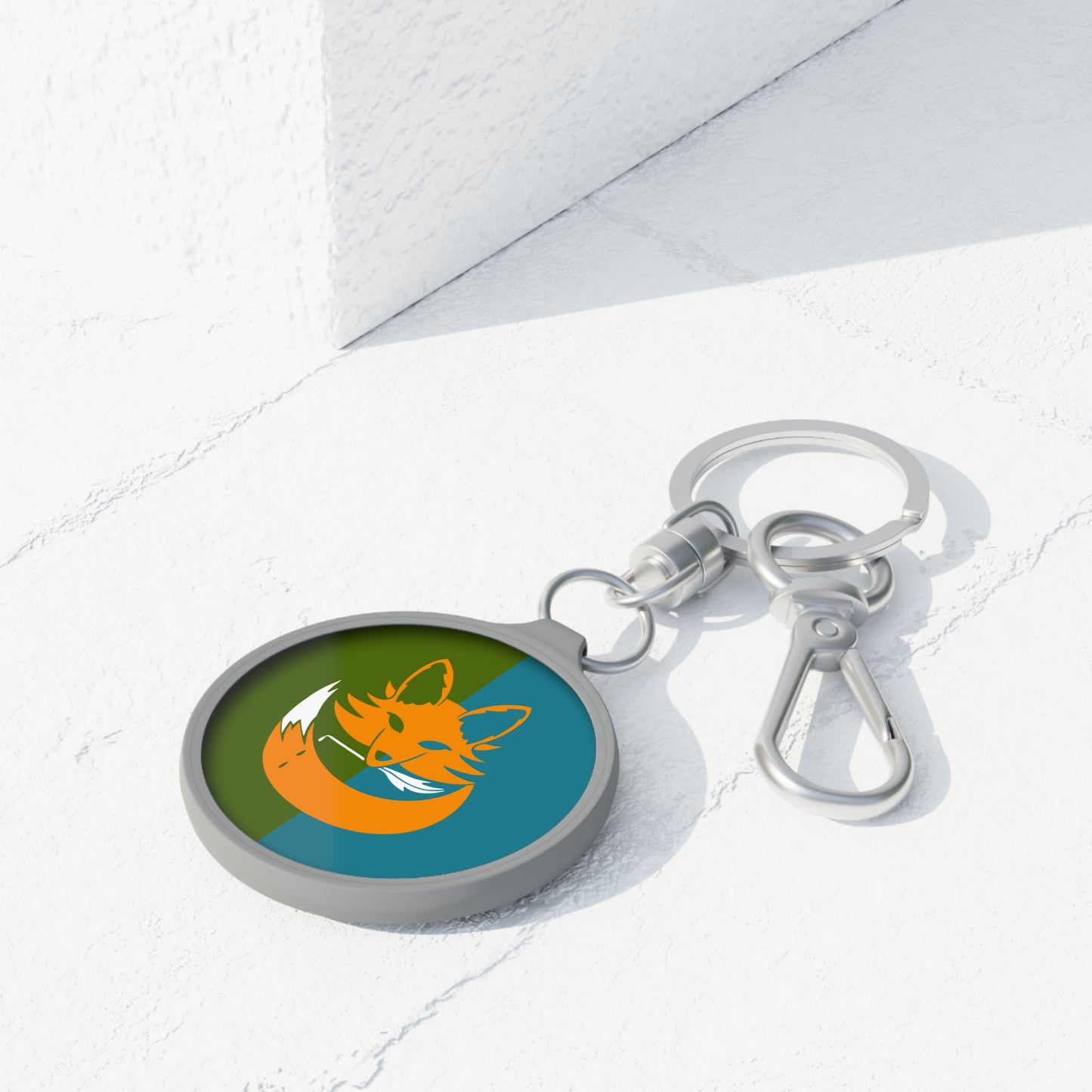 Fox with Quill Keyring Tag (Customizable)