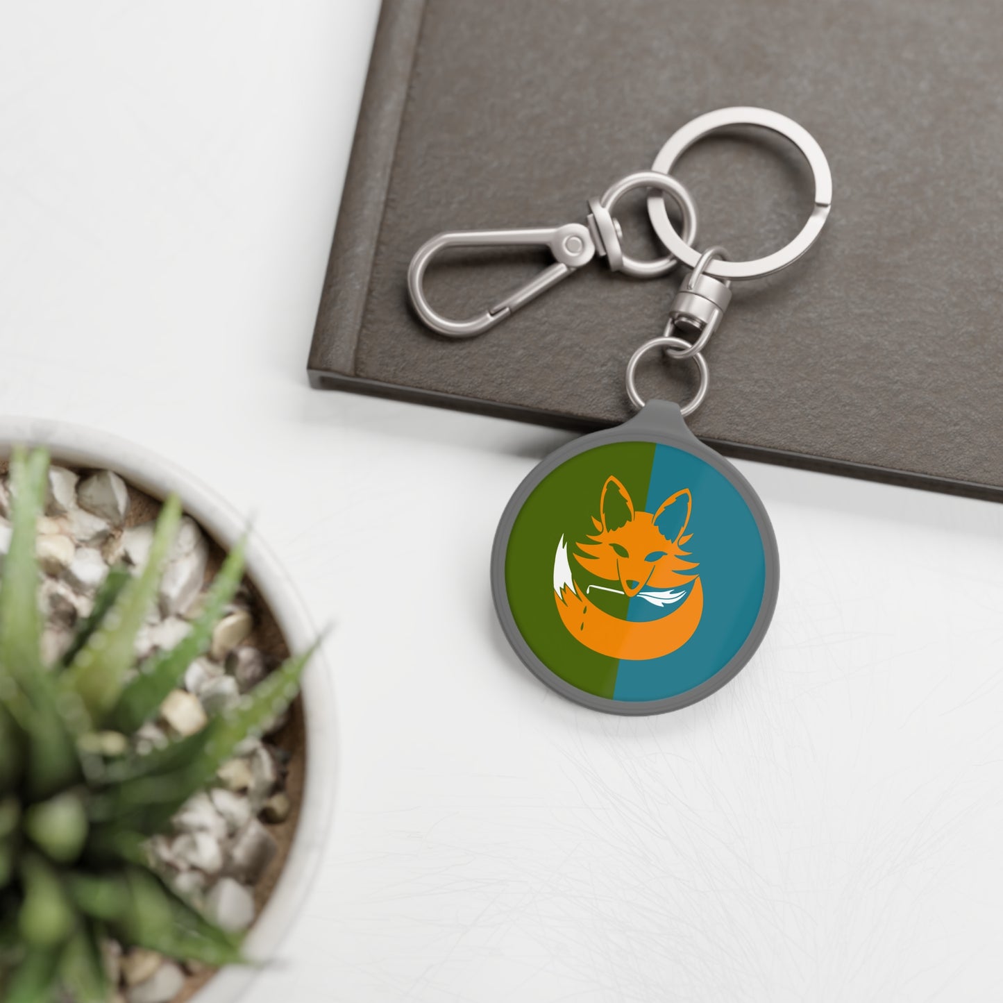 Fox with Quill Keyring Tag (Customizable)