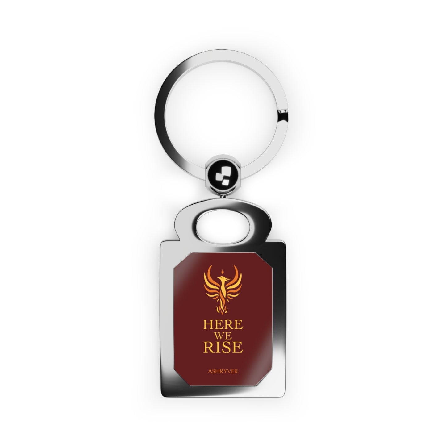 Rising Phoenix Rectangle Photo Keyring (Customizable)