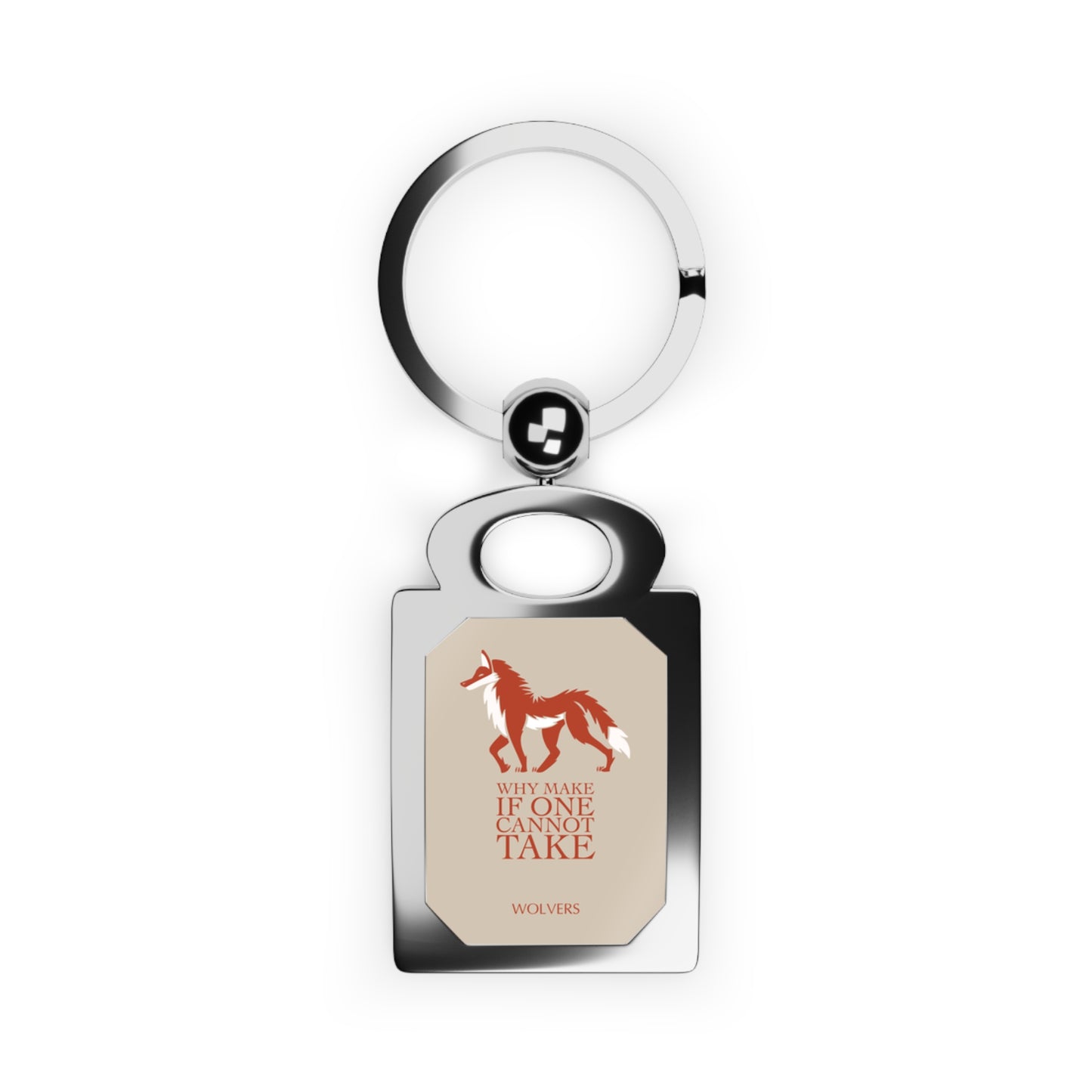 Red Maned Wolf Rectangle Photo Keyring (Customizable)