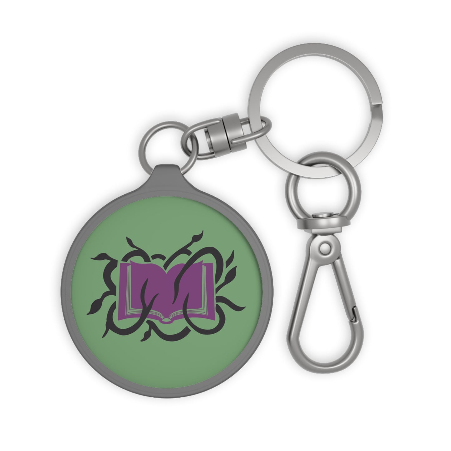 Book with Vines Keyring Tag (Customizable)